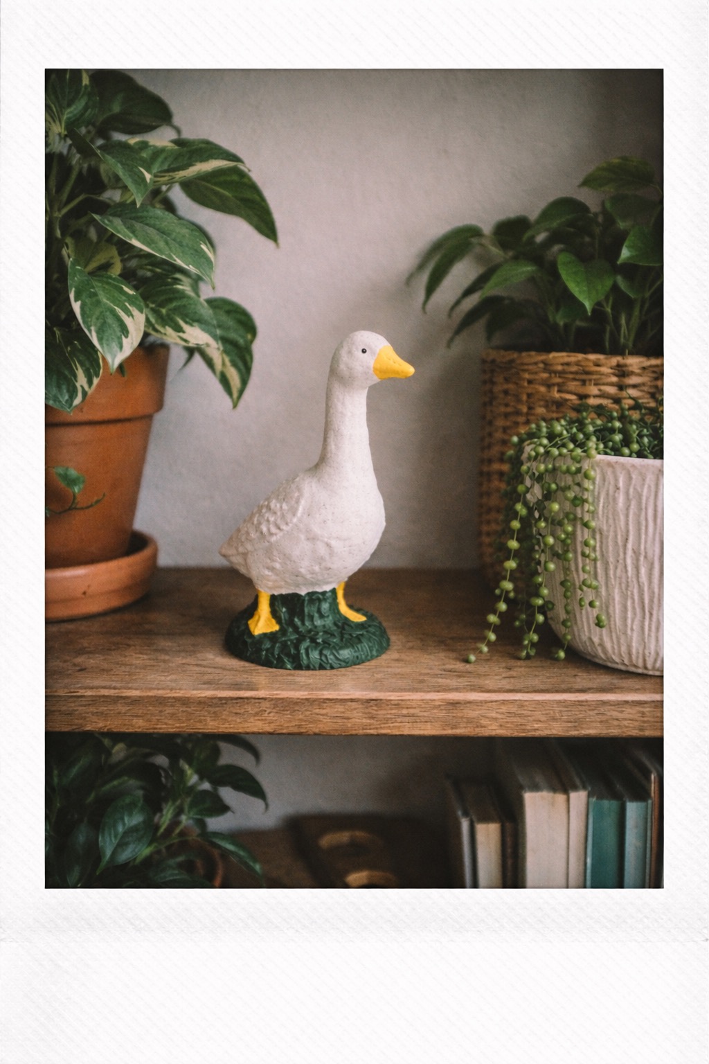 Mini Porch Goose — hand-painted figurine